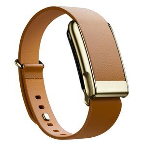 Whoop 5.0/ Whoop MG Tapered Brown Leather Band with Gold Clasp, hook, link